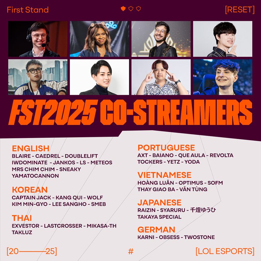 First Stand announces stacked LoL co-streamer list