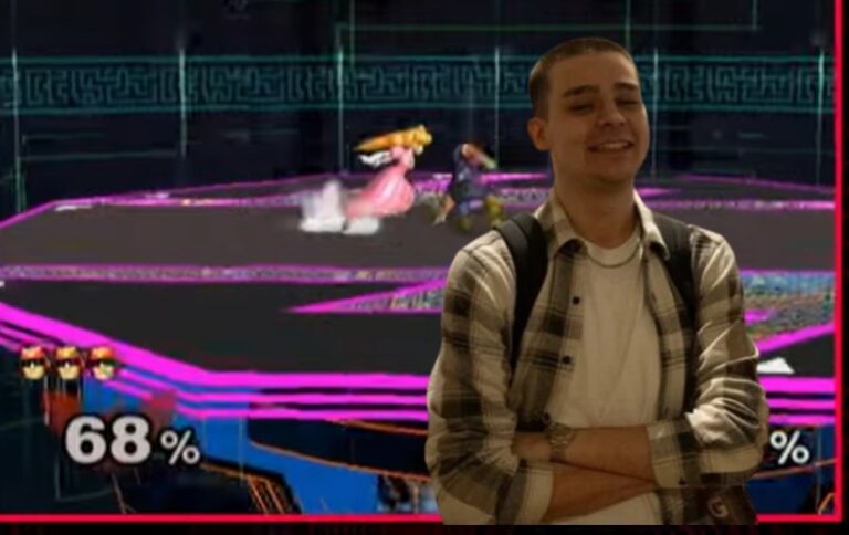 Aura SSBM match behind him