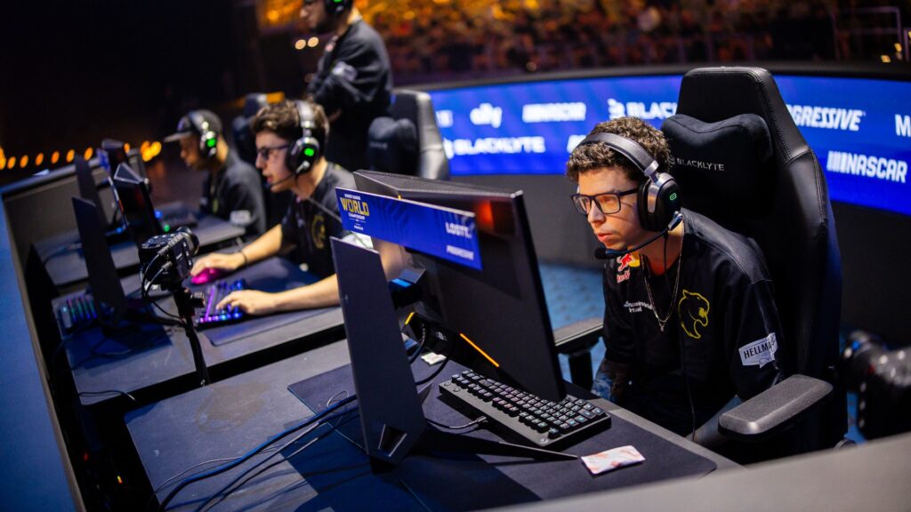 Image of FURIA Rocket League players competing on stage