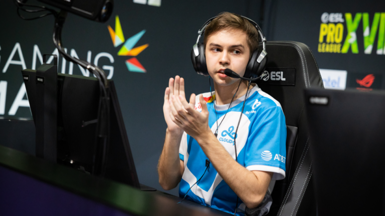 Former Cloud9 player Sergey 'Ax1Le' Rykhtorov during 2023's ESL Pro League Season 17.